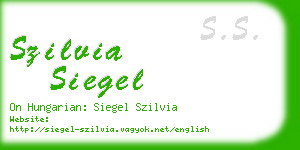 szilvia siegel business card